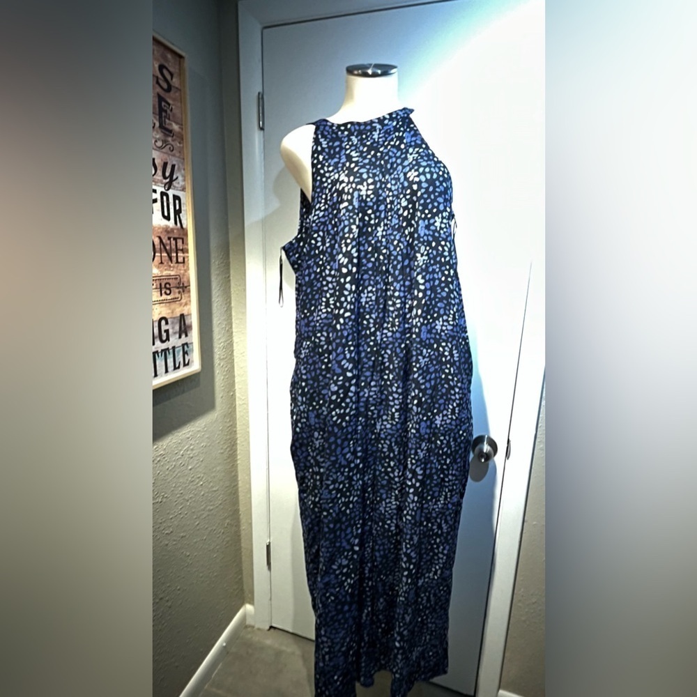 Blue animal print romper by Mudpie